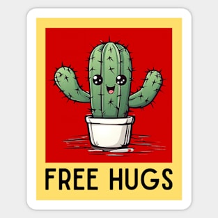 Free Hugs | Cactus Pun Sticker